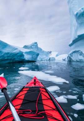Kayaking in Antarctica between icebergs - Viking Travel