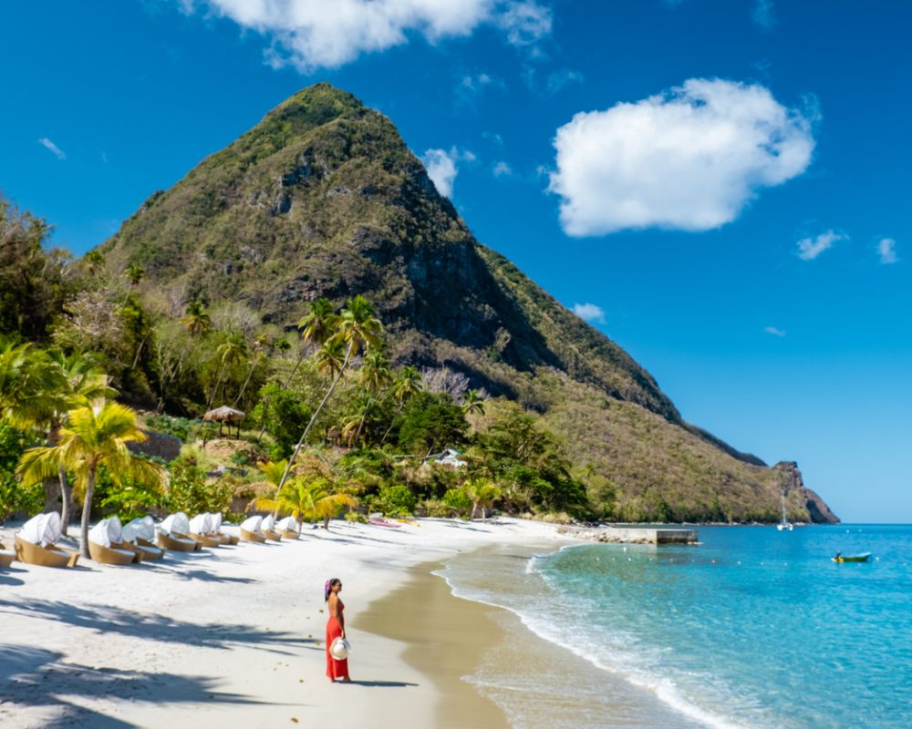 St Lucia Caribbean, woman on vacation at the tropical Island of Saint Lucia - Viking Travel