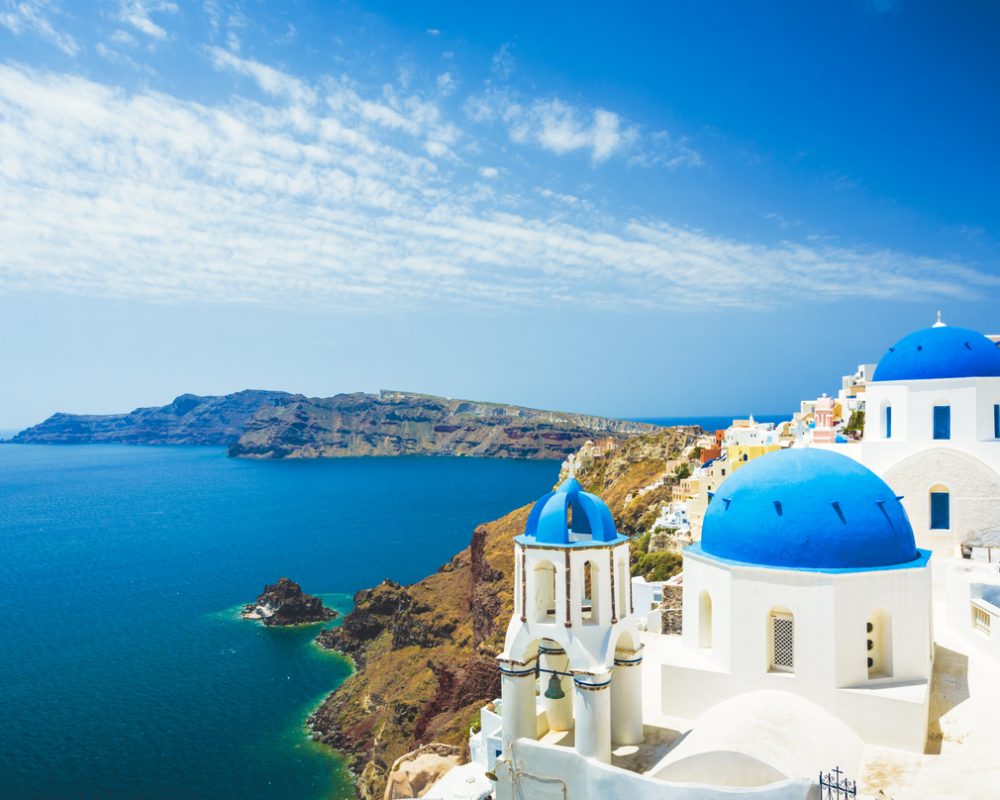 White church in Oia town on Santorini island in Greece - Viking Travel