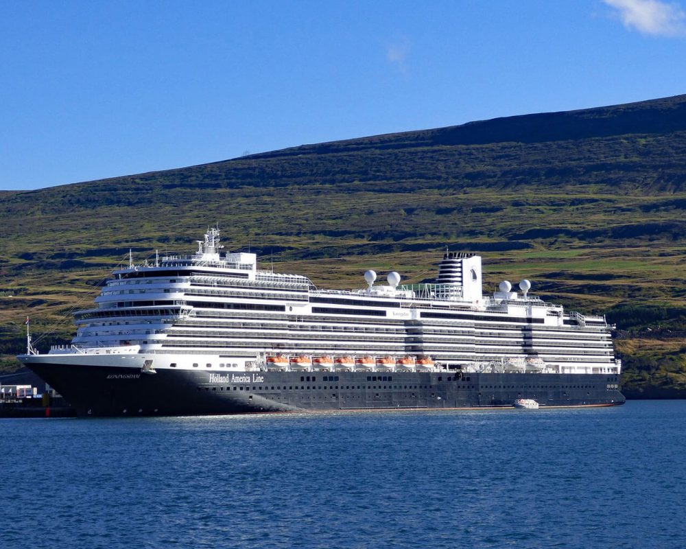 Holland America Line cruise ship in port- Viking Travel
