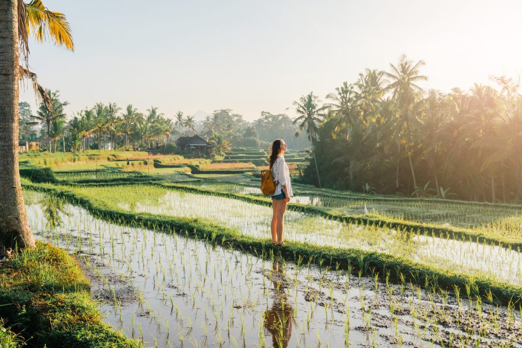 Woman on Tegallalang rice field on Bali, Indonesia - Viking Travel