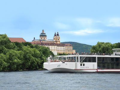 Viking Longship Freya near the town of Melk on the Danube - Viking Travel
