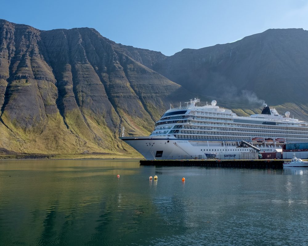 Viking cruise ship docked at the port - Viking Travel