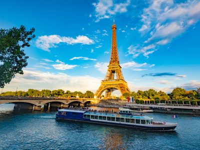 Scenic panorama of Eiffel Tower, Seine River, and pont d'lena in Paris, France - Viking Travel